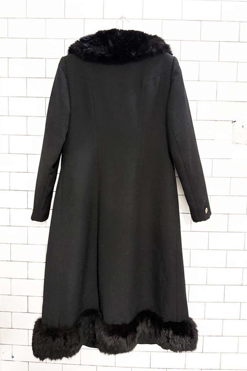 vintage 100% wool real fur trim penny lane coat | made in Canada - good market thrift store