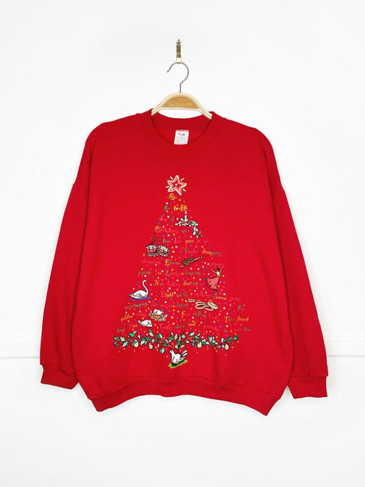 vintage 12 days of christmas tree sweatshirt | made in USA | sun sportswear - good market thrift store