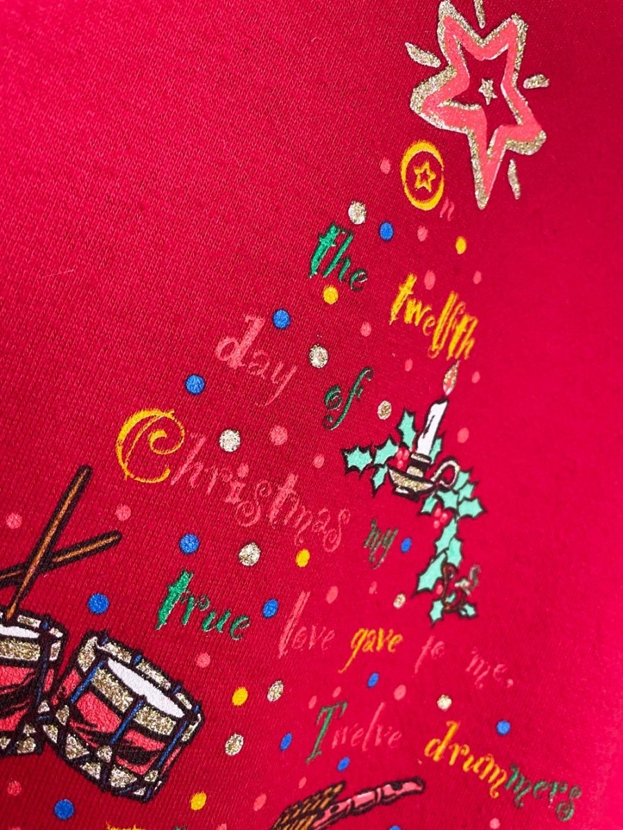 vintage 12 days of christmas tree sweatshirt | made in USA | sun sportswear - good market thrift store