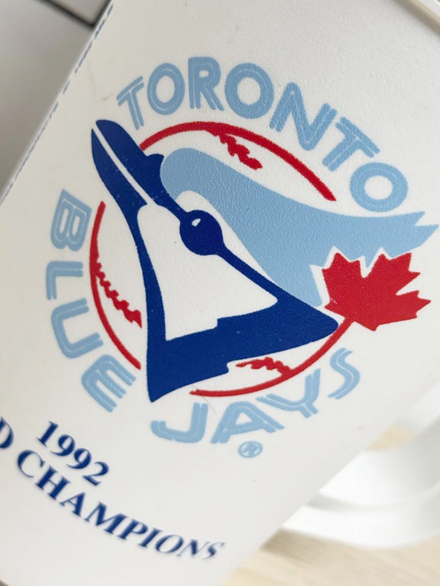 vintage 1992 world champions blue jays travel mug - good market thrift store