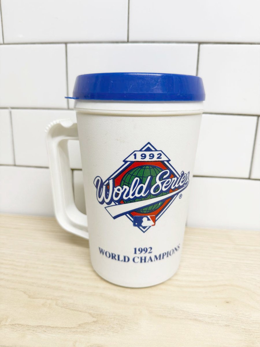 vintage 1992 world champions blue jays travel mug - good market thrift store