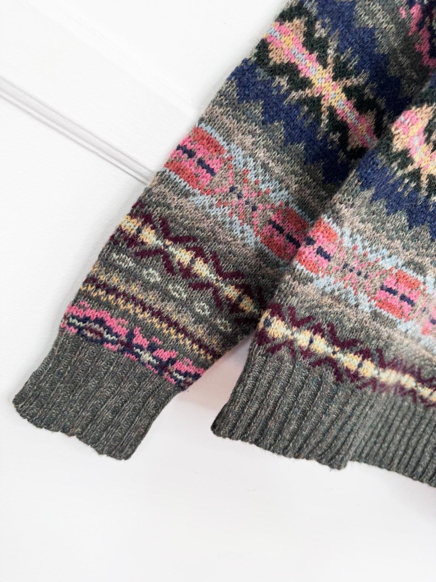 vintage 2012 polo ralph lauren wool-alpaca fair isle knit sweater - good market thrift store