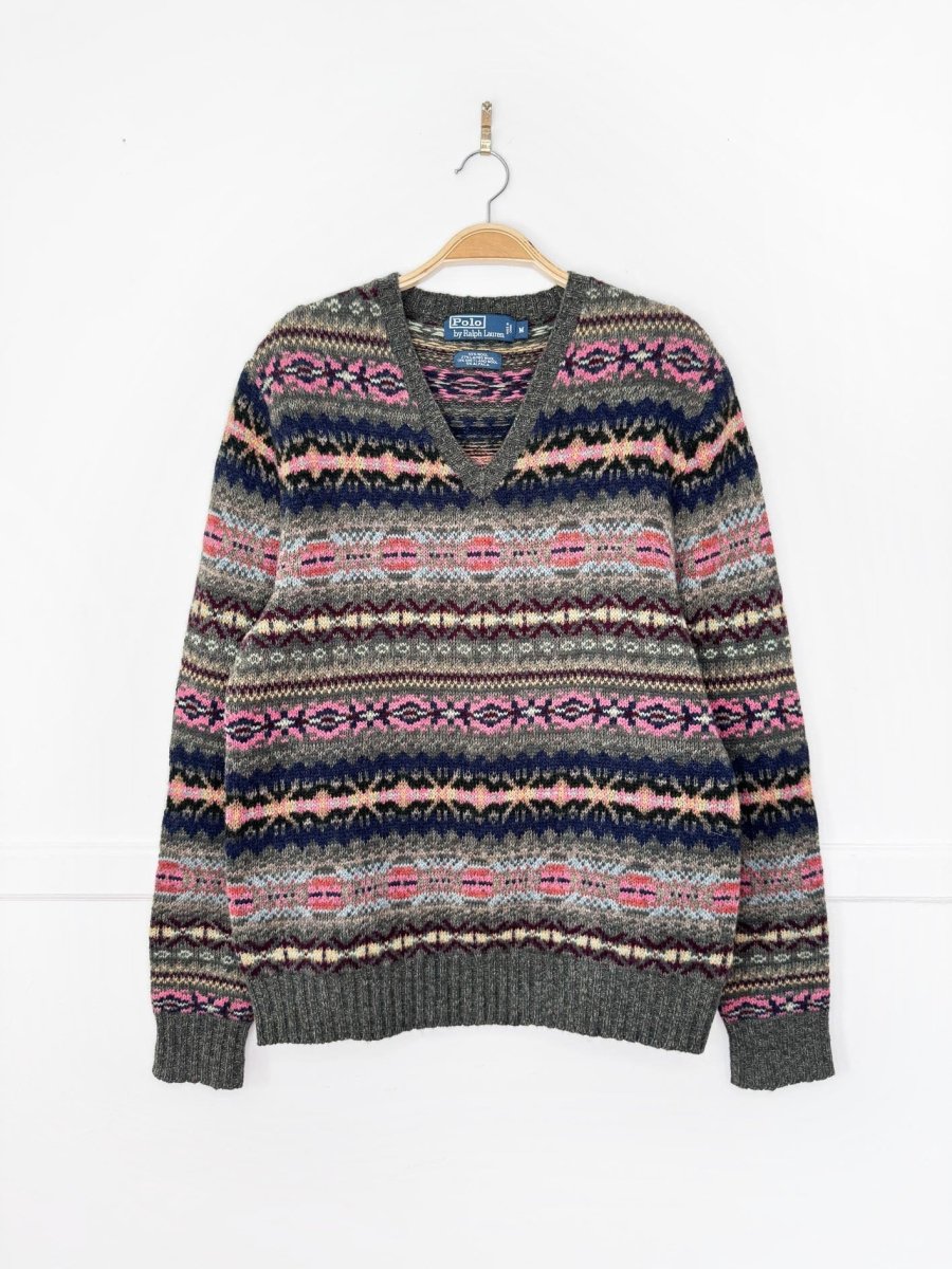 vintage 2012 polo ralph lauren wool-alpaca fair isle knit sweater - good market thrift store