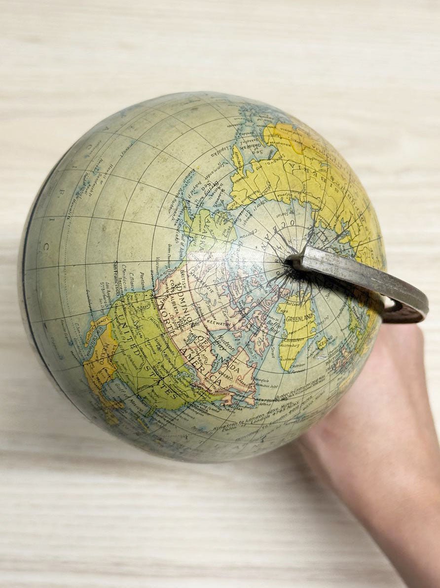 vintage 50s chad valley mini tin globe | made in England - good market thrift store