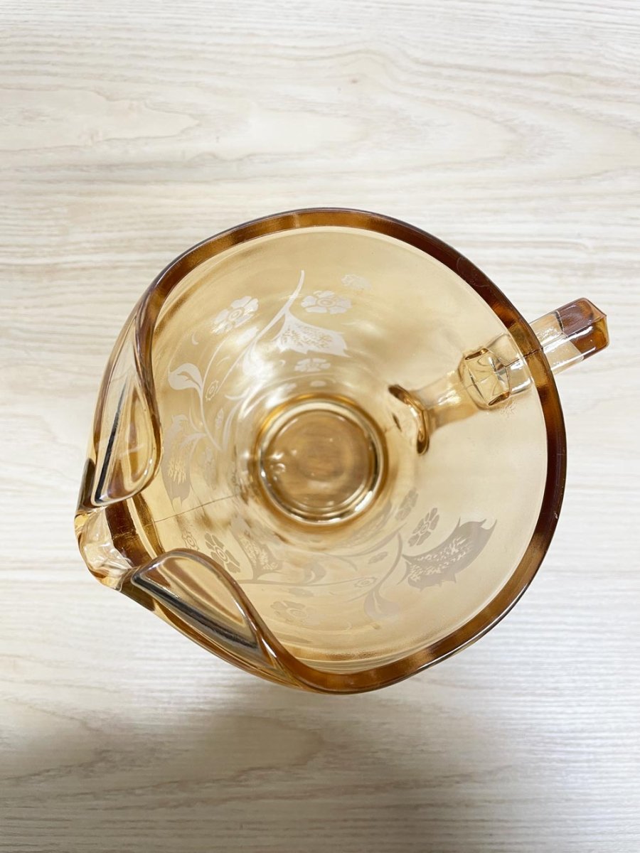 vintage 50s jeanette marigold pitcher | carnival glass - good market thrift store