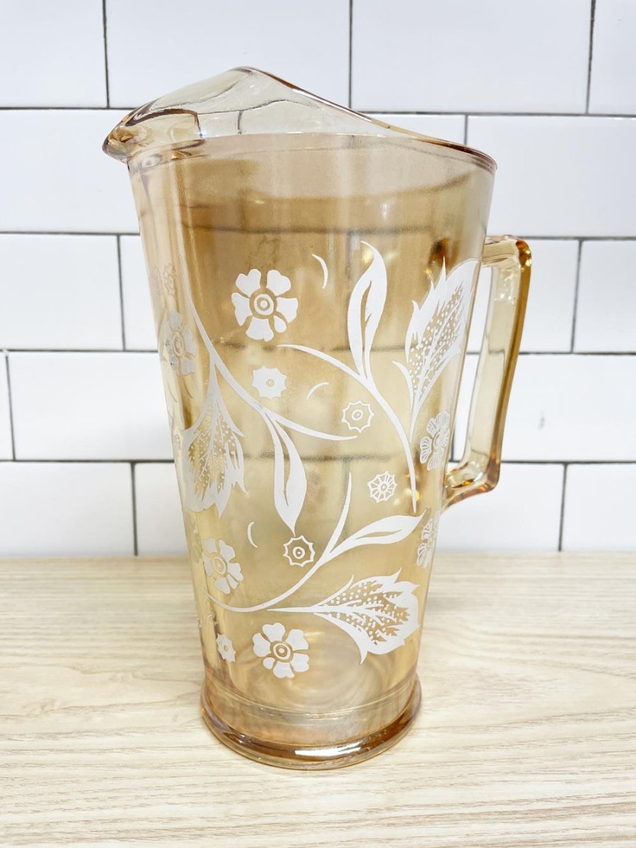 vintage 50s jeanette marigold pitcher | carnival glass - good market thrift store