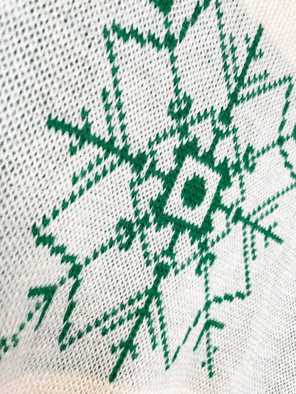 vintage 50s jersild 100% wool snowflake knit sweater - good market thrift store