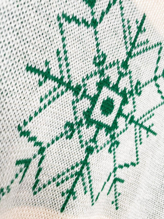 vintage 50s jersild 100% wool snowflake knit sweater - good market thrift store