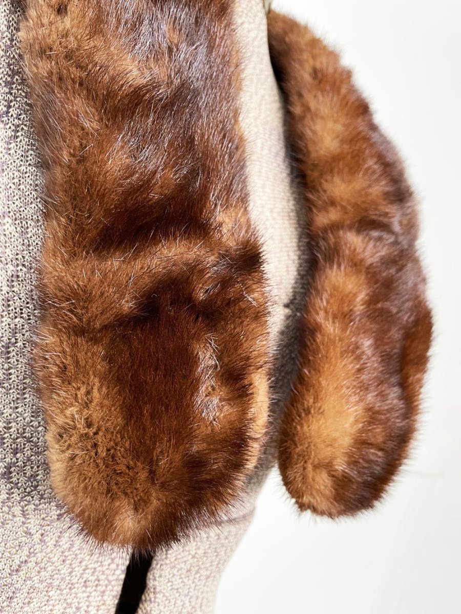 vintage 50s mink fur stole clip on collar - good market thrift store