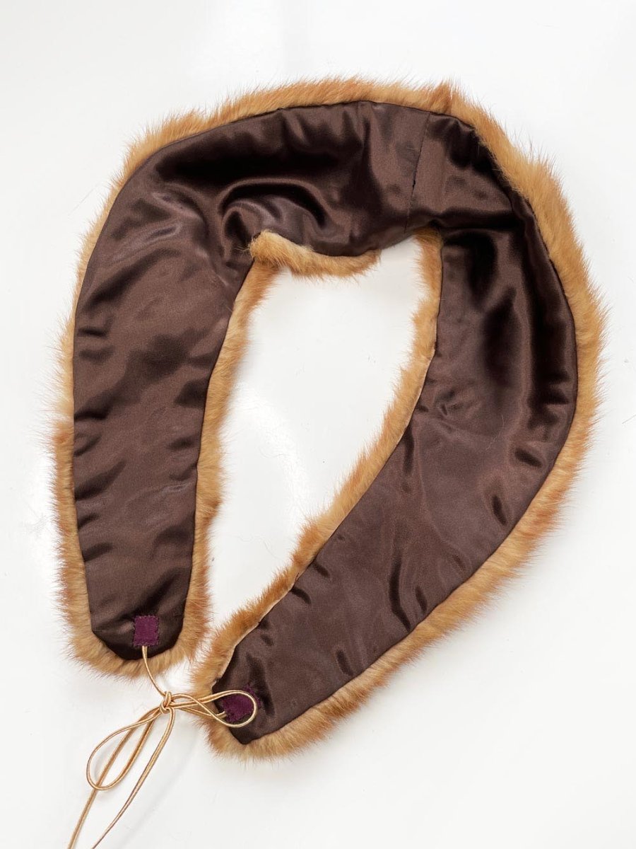 vintage 50s mink fur tie collar - good market thrift store