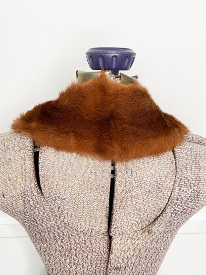 vintage 50s mink fur tie collar - good market thrift store