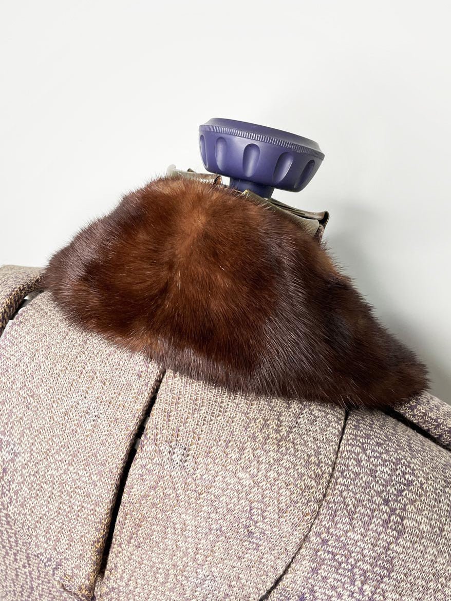 vintage 50s mink fur tie collar - good market thrift store