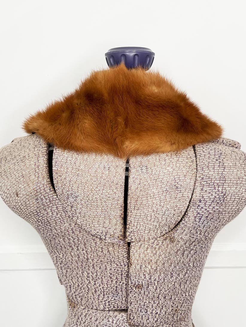 vintage 50s mink fur tie collar - good market thrift store