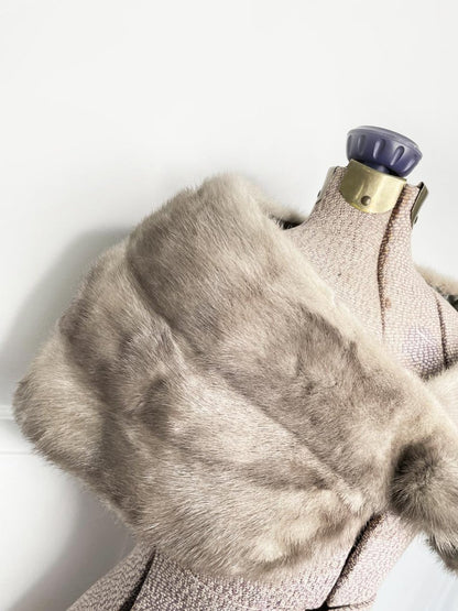 vintage 50s mink shawl wrap collar - good market thrift store