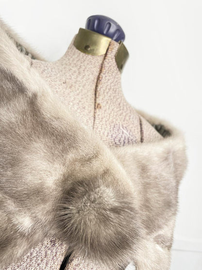 vintage 50s mink shawl wrap collar - good market thrift store