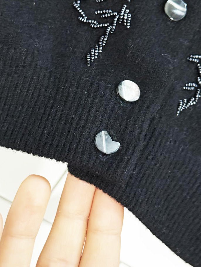 vintage 50s royal scott 100% lambswool beaded cardigan - good market thrift store