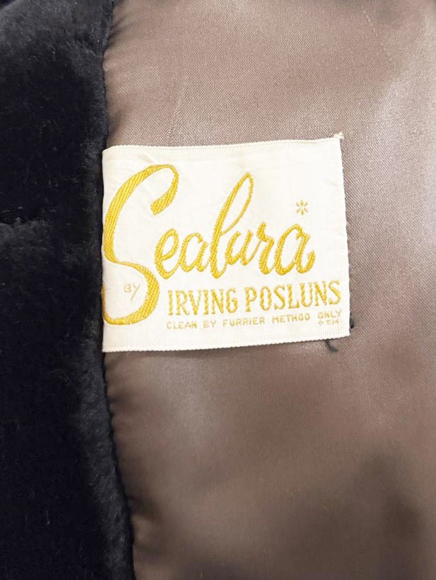 vintage 50s sealura mink collar teddy coat | irving posluns - good market thrift store