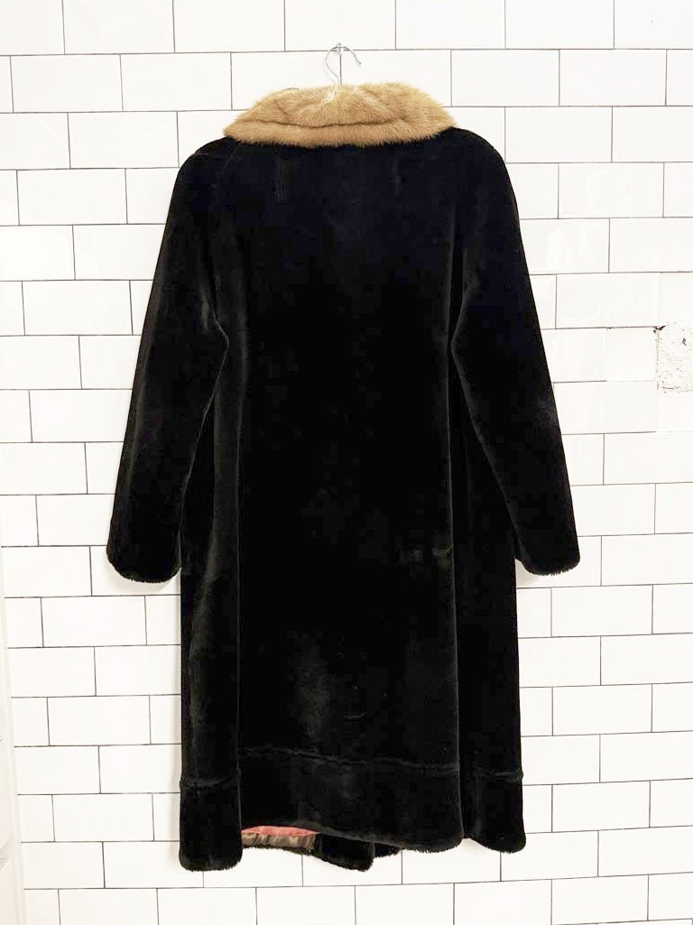 vintage 50s sealura mink collar teddy coat | irving posluns - good market thrift store