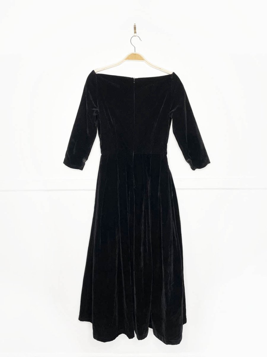 vintage 50s style sweetheart neckline pleated full midi dress | pin up - good market thrift store