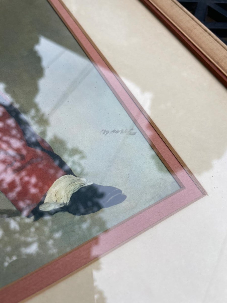 vintage 50s tableau sur toile edouard manet le joueur de fifre reprint | framed - good market thrift store