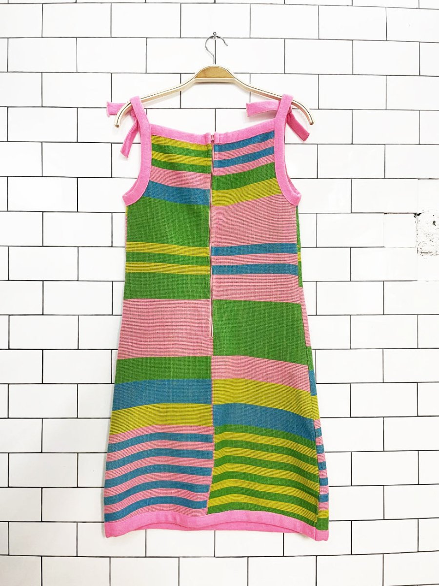 vintage 60s ami jr knit colour block mini dress - good market thrift store