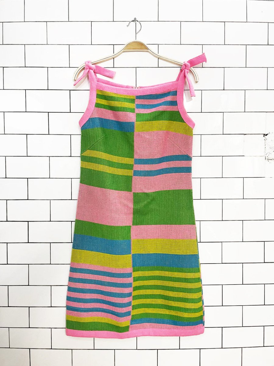 vintage 60s ami jr knit colour block mini dress - good market thrift store