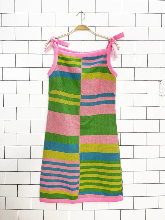 vintage 60s ami jr knit colour block mini dress - good market thrift store