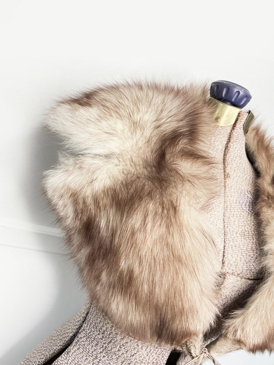 vintage 60s blue fox notch lapel stole collar - good market thrift store