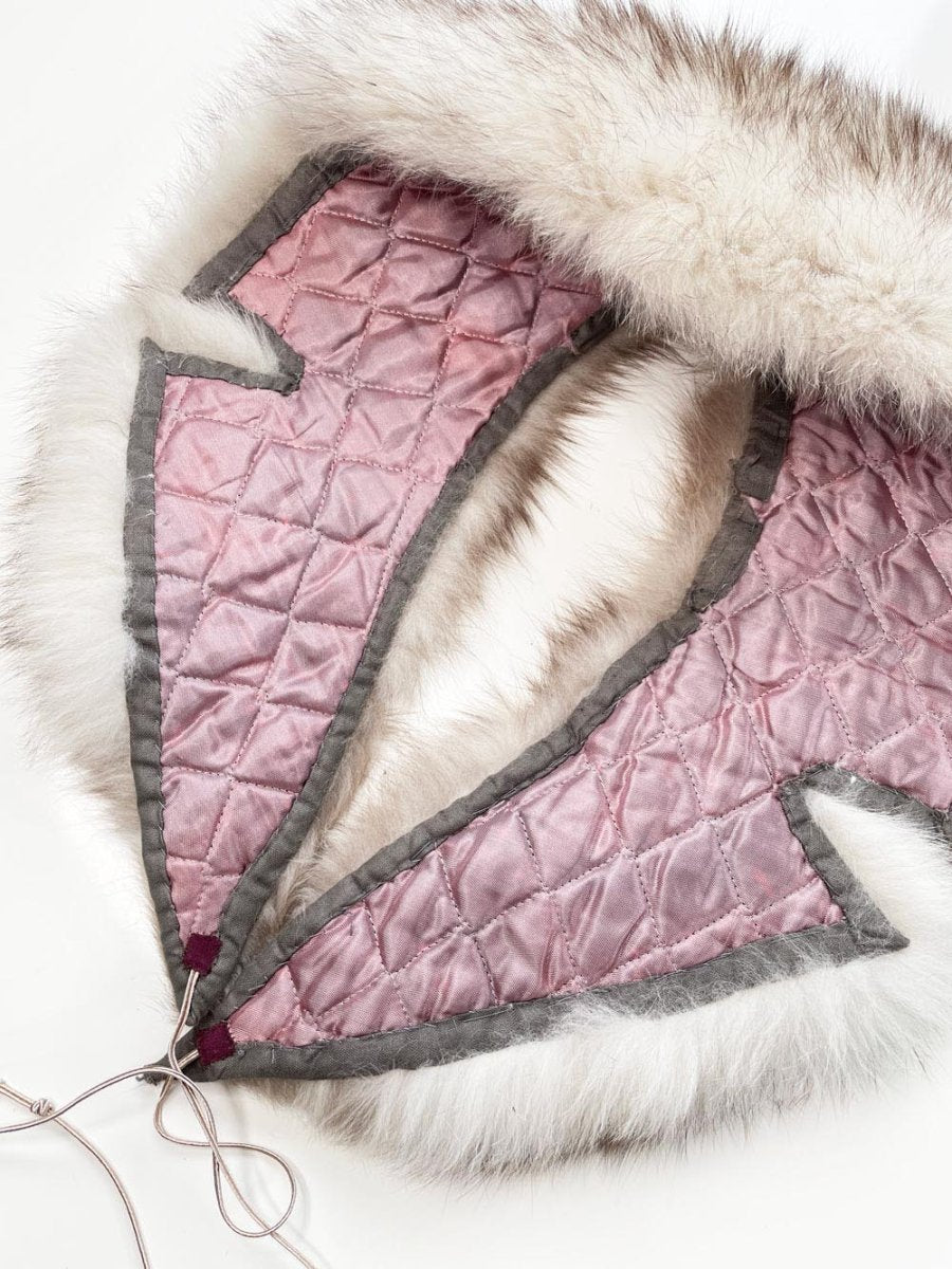 vintage 60s blue fox notch lapel stole collar - good market thrift store