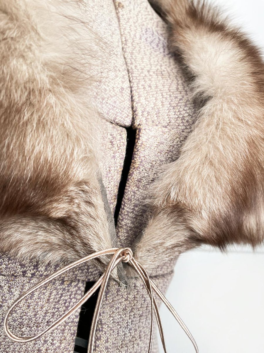 vintage 60s blue fox notch lapel stole collar - good market thrift store