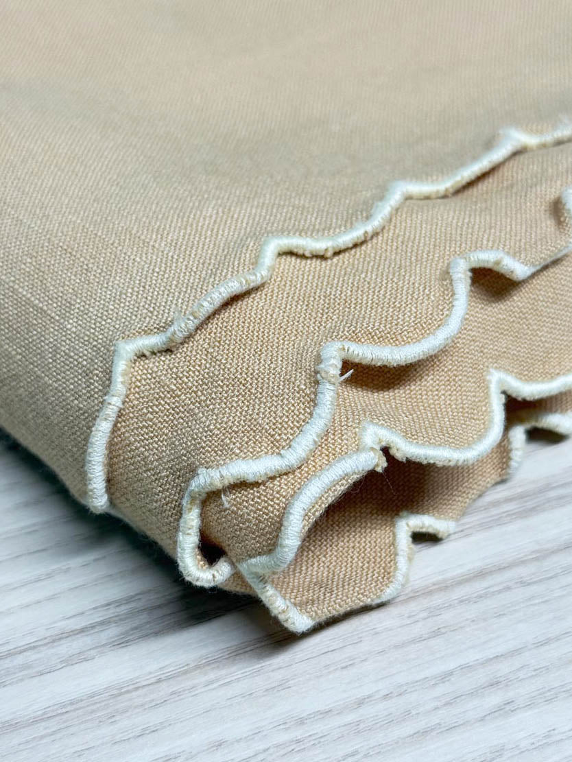 vintage 60s broccatella daisy embroidered table cloth | made in Mexico - good market thrift store