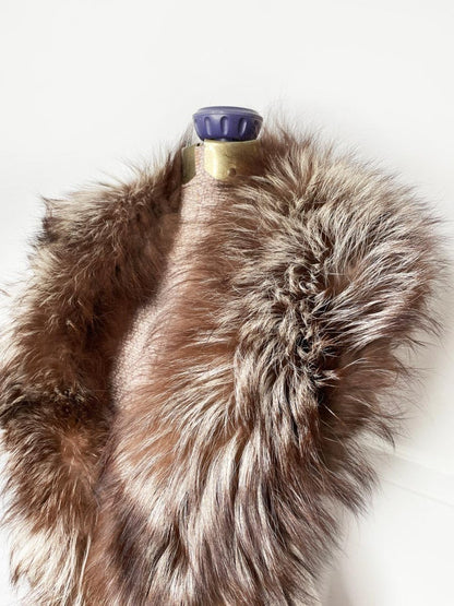 vintage 60s brown fox fur stole tie collar - good market thrift store