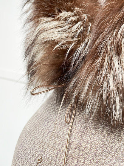 vintage 60s brown fox fur stole tie collar - good market thrift store