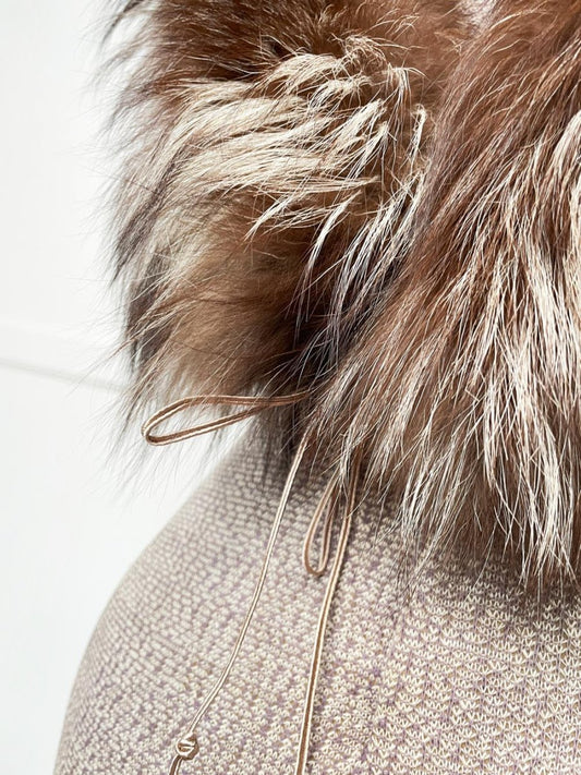 vintage 60s brown fox fur stole tie collar - good market thrift store