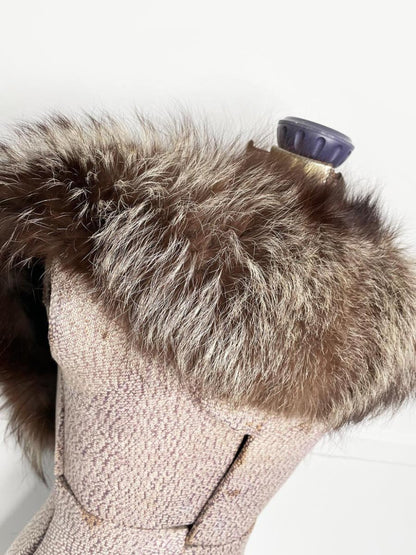 vintage 60s brown fox fur stole tie collar - good market thrift store