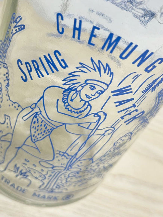 vintage 60s chemung new york spring water glass bottle - good market thrift store