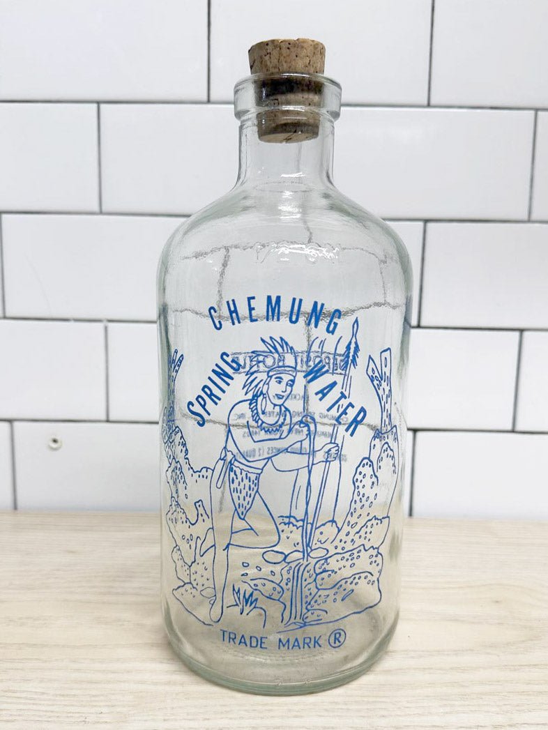 vintage 60s chemung new york spring water glass bottle - good market thrift store