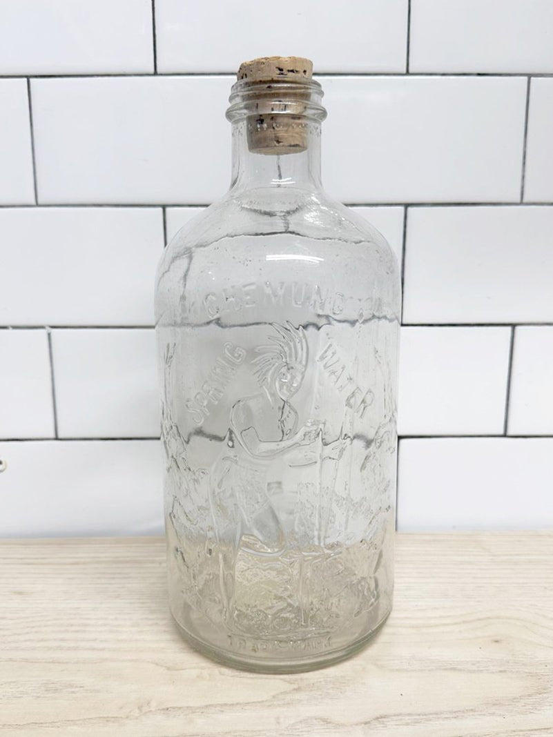 vintage 60s chemung new york spring water glass bottle - good market thrift store