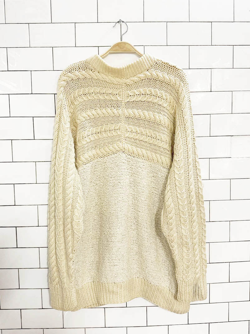 vintage 60s chunky cable knit boucle knit cardigan jacket | talon zipper - good market thrift store