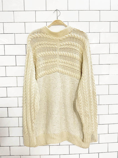 vintage 60s chunky cable knit boucle knit cardigan jacket | talon zipper - good market thrift store