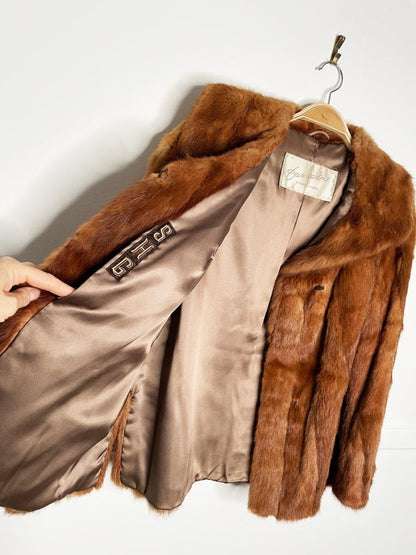 vintage 60s eartons mink fur princess cut short coat | fur salon - good market thrift store