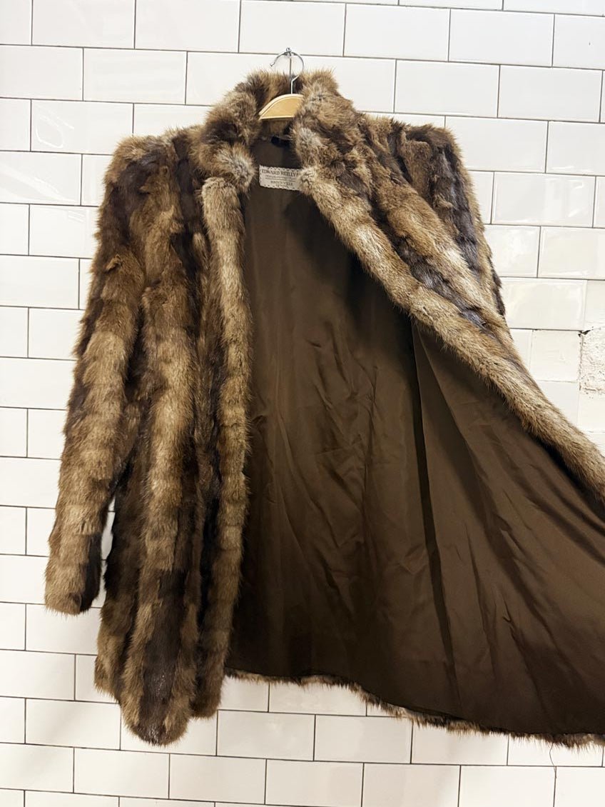 vintage 60s edward reilly & co. mink stripe fur coat | made in Canada - good market thrift store