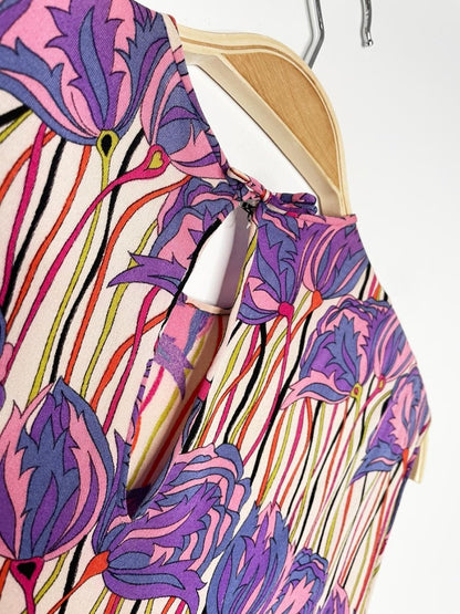 vintage 60s emilio pucci silk knit floral sleeveless blouse - good market thrift store