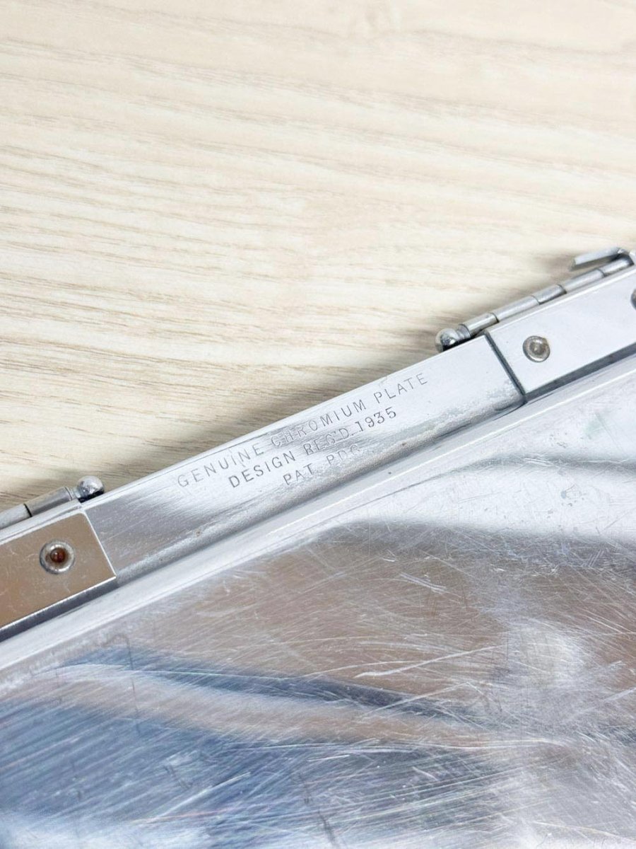 vintage 60s foldable chromium plated tray | made in Canada - good market thrift store