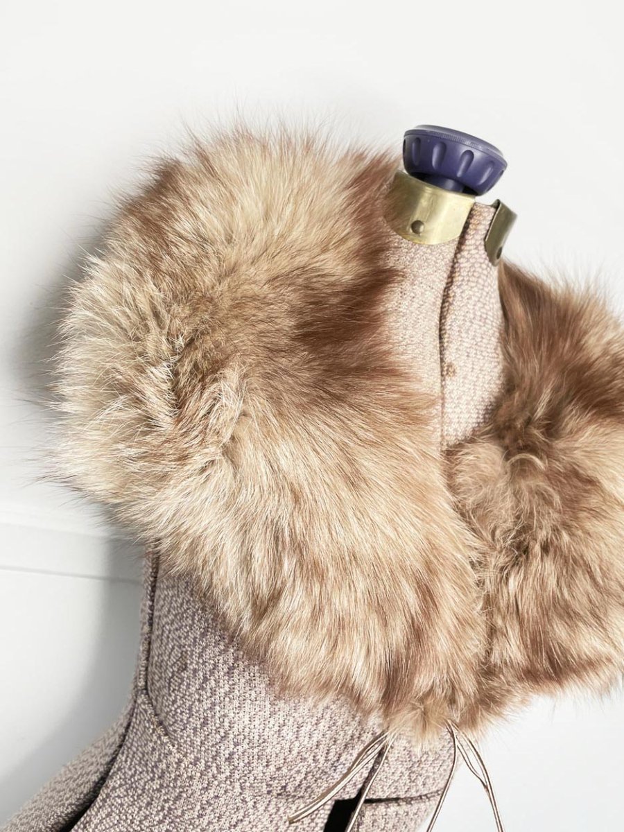 vintage 60s fox fur lapel stole collar - good market thrift store