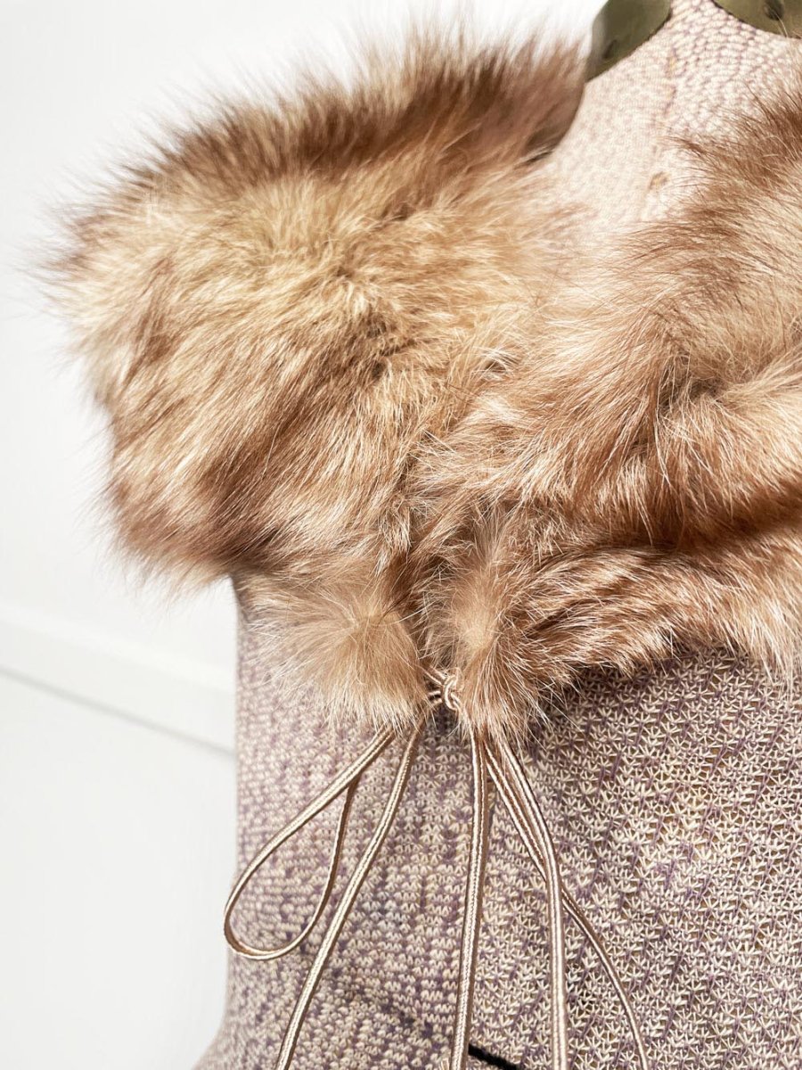vintage 60s fox fur lapel stole collar - good market thrift store