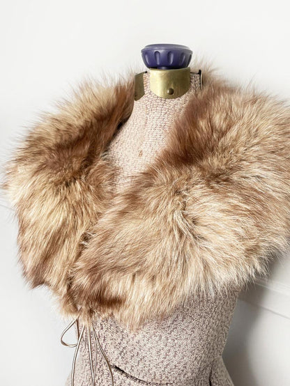 vintage 60s fox fur lapel stole collar - good market thrift store
