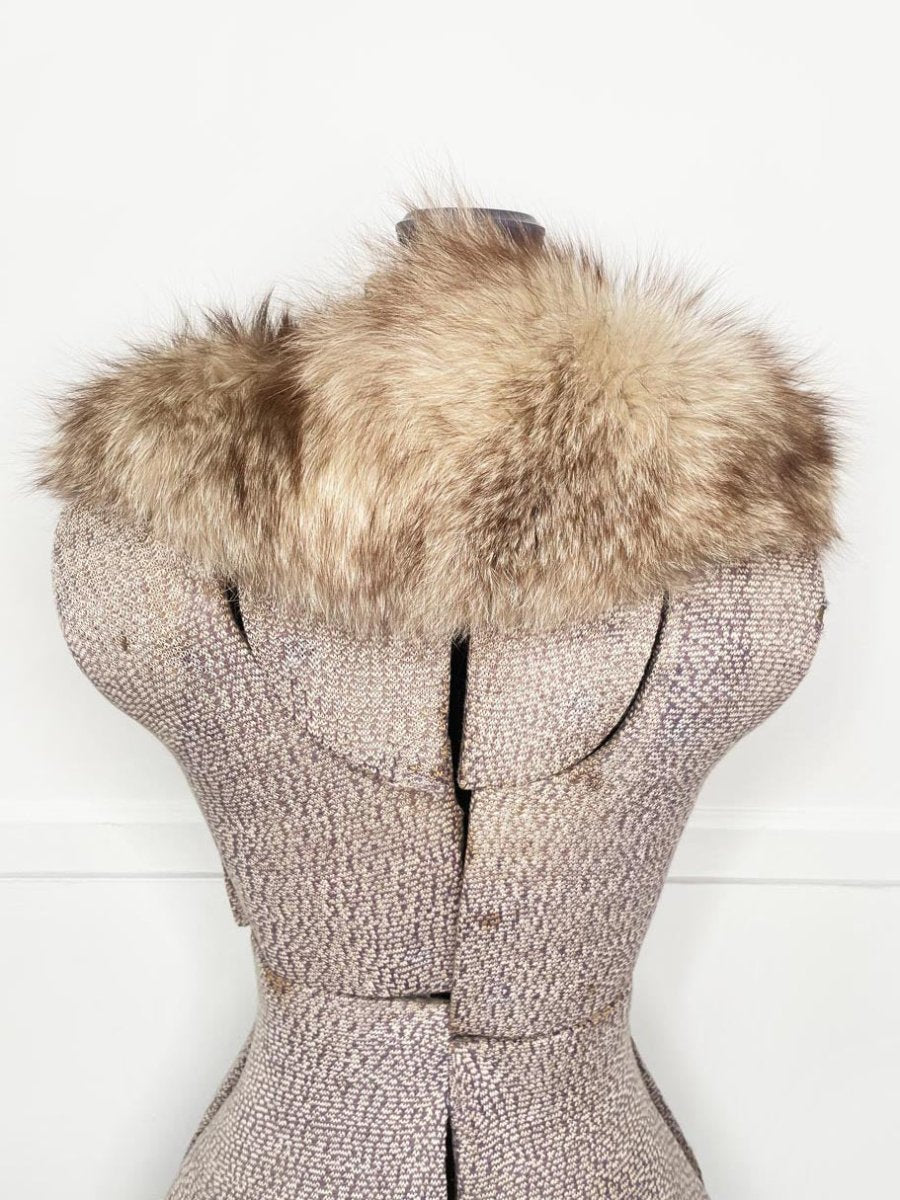 vintage 60s fox fur lapel stole collar - good market thrift store