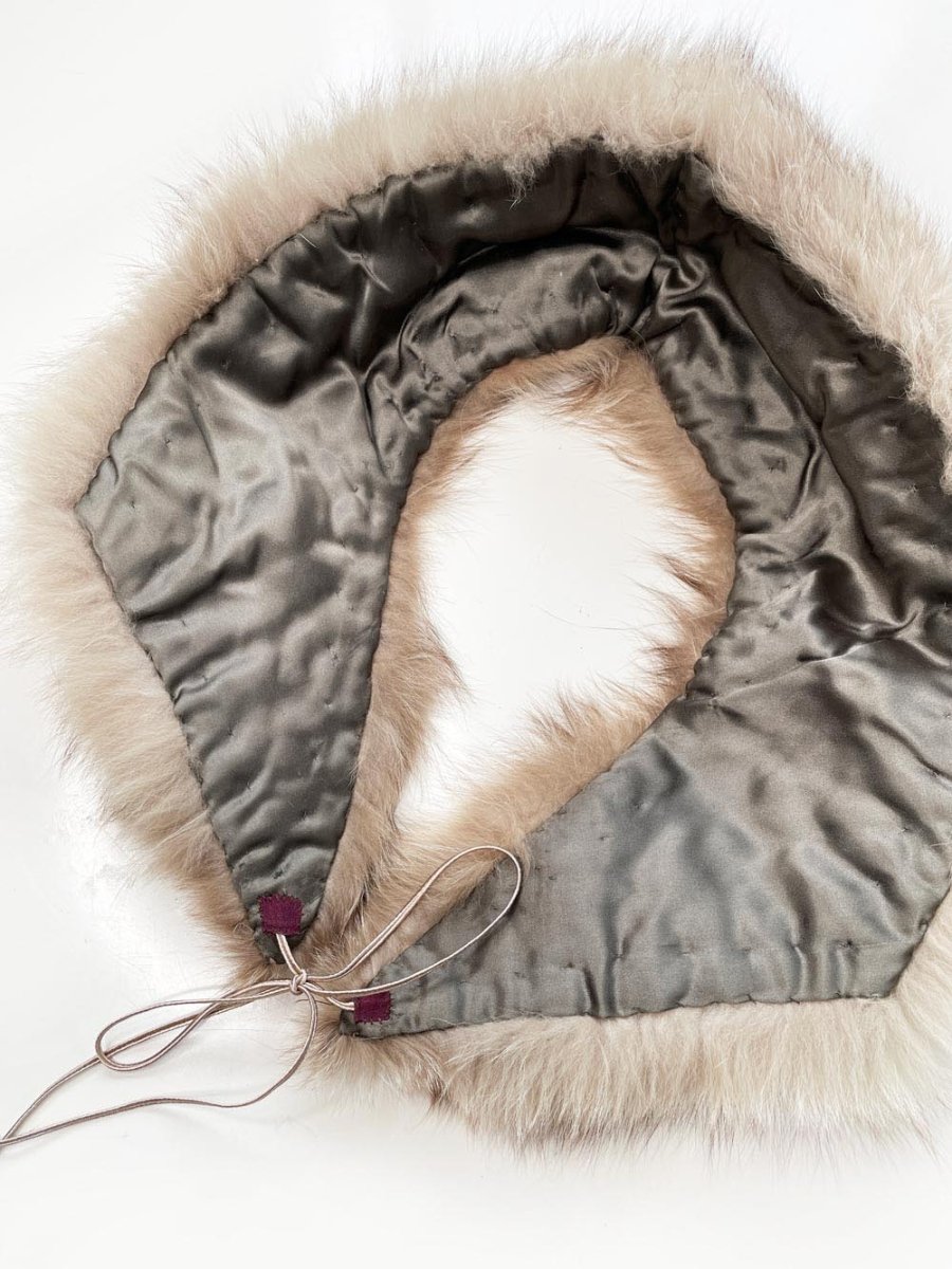 vintage 60s fox fur lapel stole collar - good market thrift store