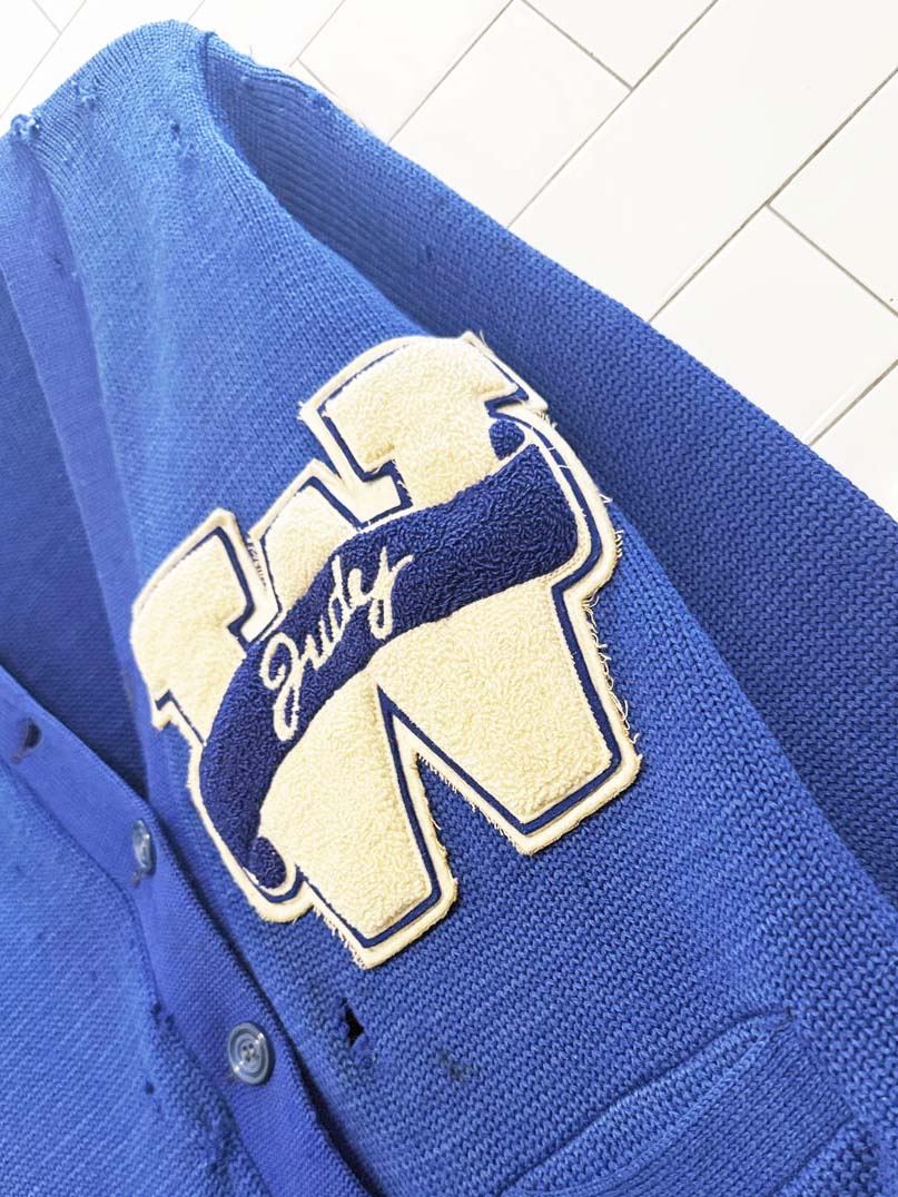 vintage 60s JUDY award sweater em - roe 1966 varsity cardigan | indianapolis - good market thrift store
